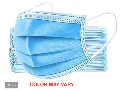50 Count 3-Ply Disposable Ear Loop Face Masks